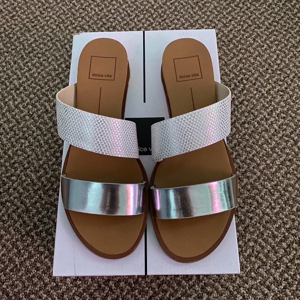 Dolce Vita Silver/Metallic Sandal Flats